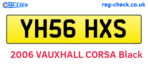 YH56HXS are the vehicle registration plates.