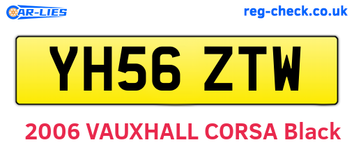 YH56ZTW are the vehicle registration plates.