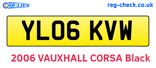 YL06KVW are the vehicle registration plates.