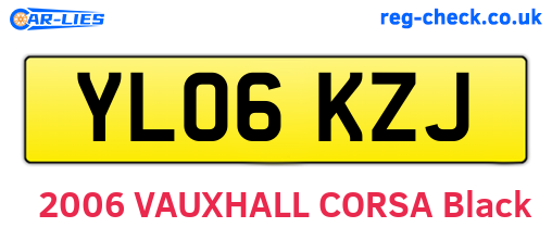 YL06KZJ are the vehicle registration plates.