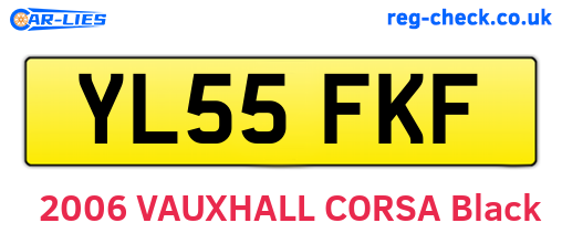YL55FKF are the vehicle registration plates.