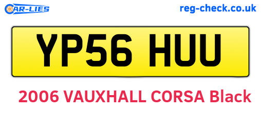 YP56HUU are the vehicle registration plates.