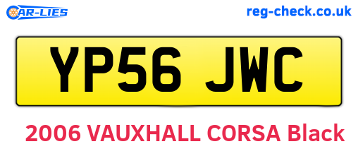 YP56JWC are the vehicle registration plates.