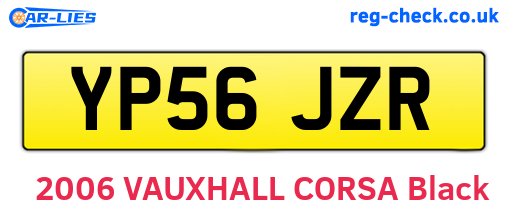 YP56JZR are the vehicle registration plates.