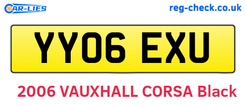 YY06EXU are the vehicle registration plates.