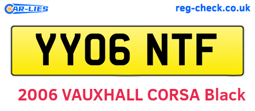YY06NTF are the vehicle registration plates.