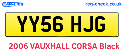 YY56HJG are the vehicle registration plates.