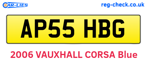 AP55HBG are the vehicle registration plates.