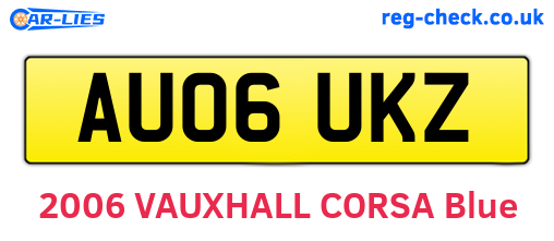 AU06UKZ are the vehicle registration plates.