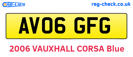 AV06GFG are the vehicle registration plates.