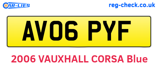 AV06PYF are the vehicle registration plates.