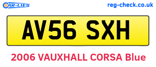 AV56SXH are the vehicle registration plates.