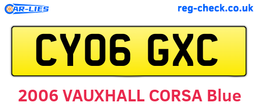 CY06GXC are the vehicle registration plates.