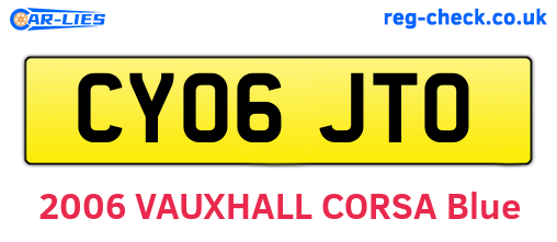 CY06JTO are the vehicle registration plates.