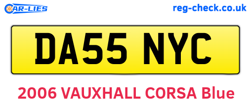 DA55NYC are the vehicle registration plates.