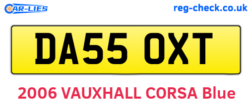 DA55OXT are the vehicle registration plates.