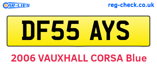 DF55AYS are the vehicle registration plates.