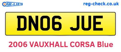 DN06JUE are the vehicle registration plates.