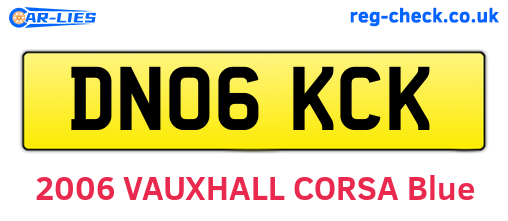 DN06KCK are the vehicle registration plates.