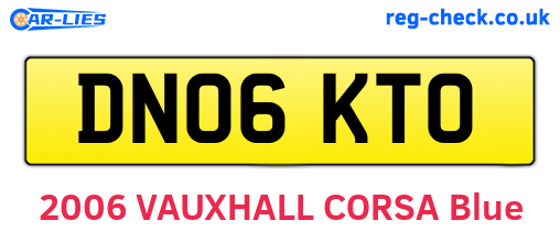 DN06KTO are the vehicle registration plates.