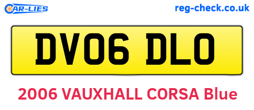 DV06DLO are the vehicle registration plates.