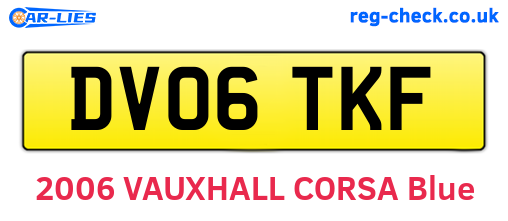 DV06TKF are the vehicle registration plates.