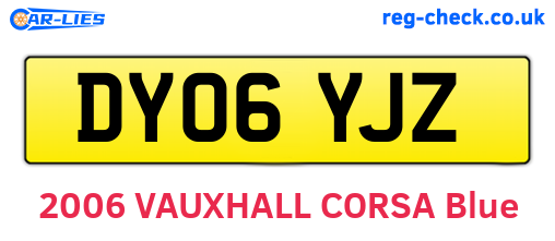 DY06YJZ are the vehicle registration plates.