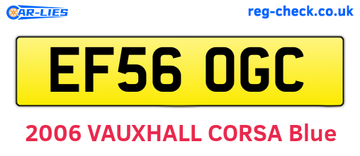 EF56OGC are the vehicle registration plates.