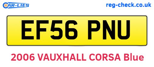 EF56PNU are the vehicle registration plates.