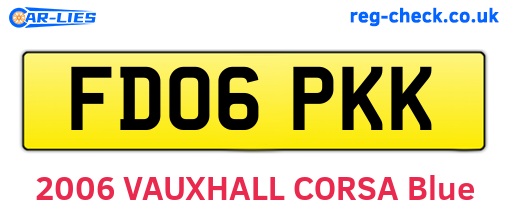FD06PKK are the vehicle registration plates.