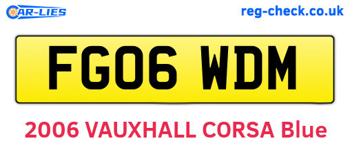 FG06WDM are the vehicle registration plates.