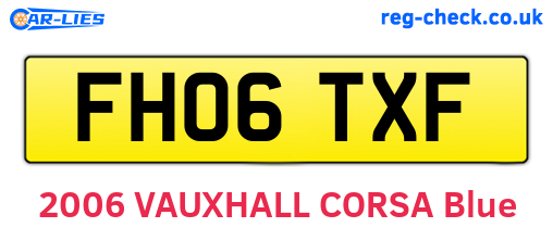 FH06TXF are the vehicle registration plates.