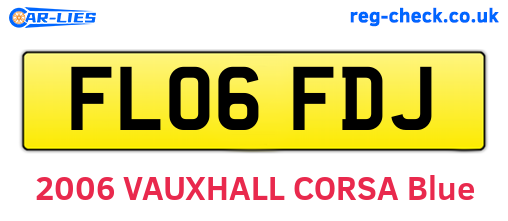 FL06FDJ are the vehicle registration plates.