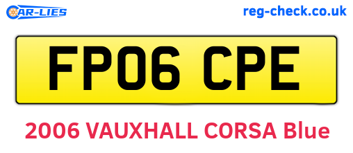 FP06CPE are the vehicle registration plates.
