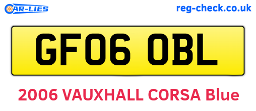 GF06OBL are the vehicle registration plates.