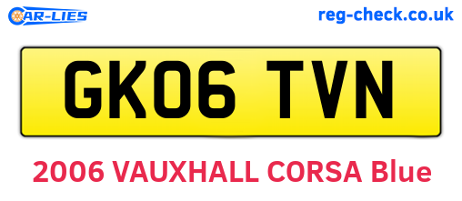 GK06TVN are the vehicle registration plates.