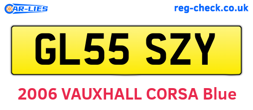 GL55SZY are the vehicle registration plates.