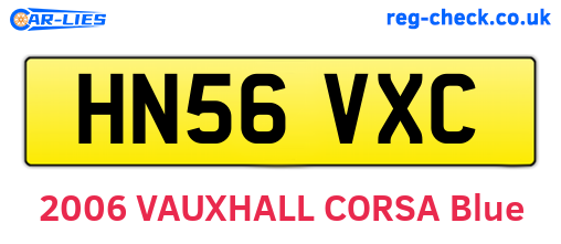 HN56VXC are the vehicle registration plates.