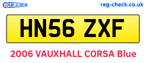 HN56ZXF are the vehicle registration plates.