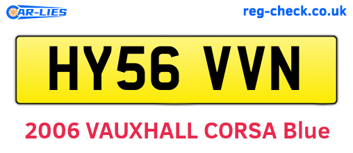 HY56VVN are the vehicle registration plates.