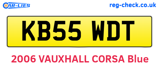 KB55WDT are the vehicle registration plates.