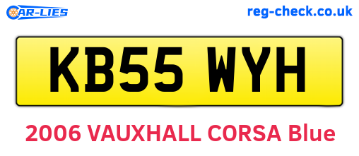 KB55WYH are the vehicle registration plates.
