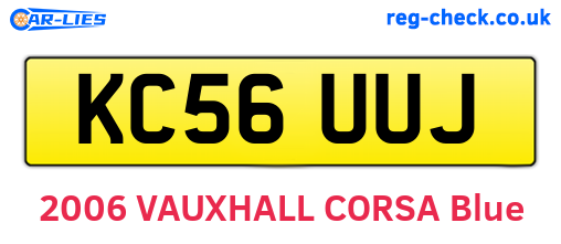 KC56UUJ are the vehicle registration plates.