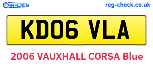 KD06VLA are the vehicle registration plates.