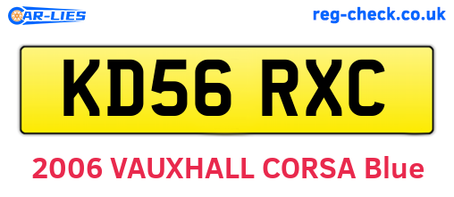 KD56RXC are the vehicle registration plates.