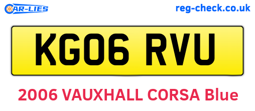 KG06RVU are the vehicle registration plates.