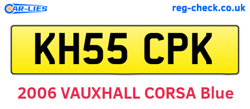 KH55CPK are the vehicle registration plates.