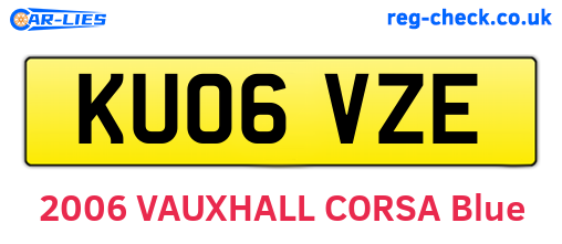 KU06VZE are the vehicle registration plates.
