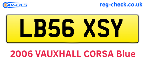 LB56XSY are the vehicle registration plates.