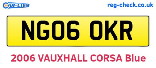 NG06OKR are the vehicle registration plates.